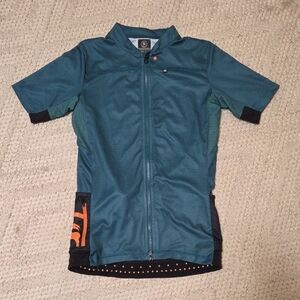 Backcountry Teal and Black Women's Short Cycling Top